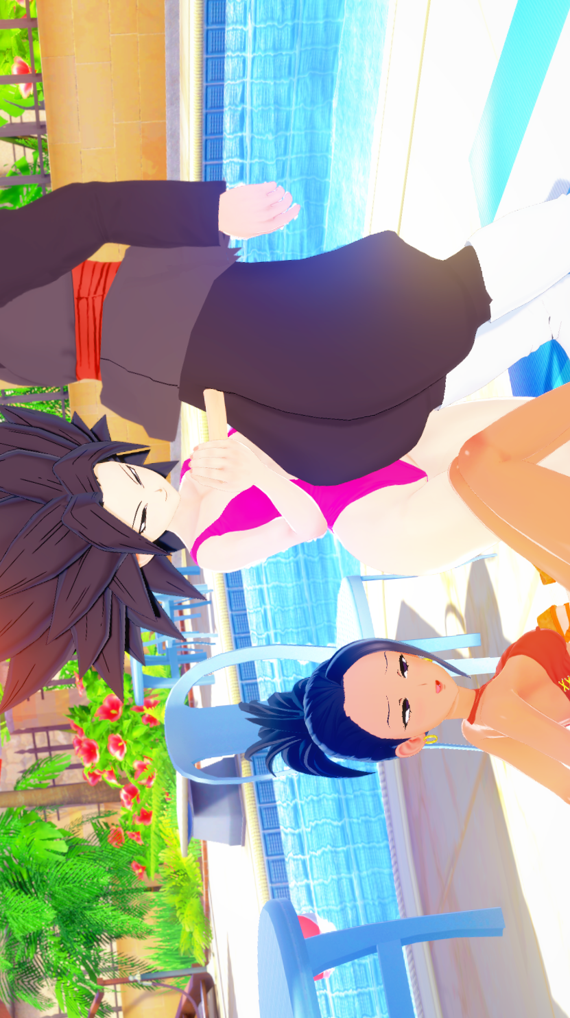 Kale and Caulifla go on vacation with Black. dragon ball super